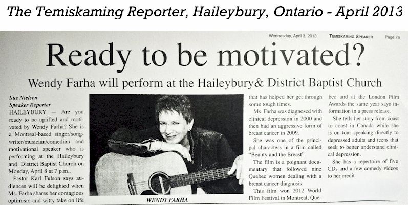 Temiskaming Reporter Article